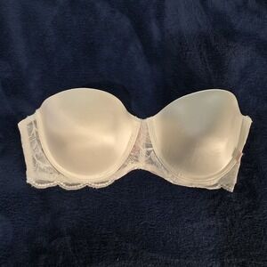 Juicy Couture Womens Strapless Push-Up Bra Size Size 38C Off White Ivory